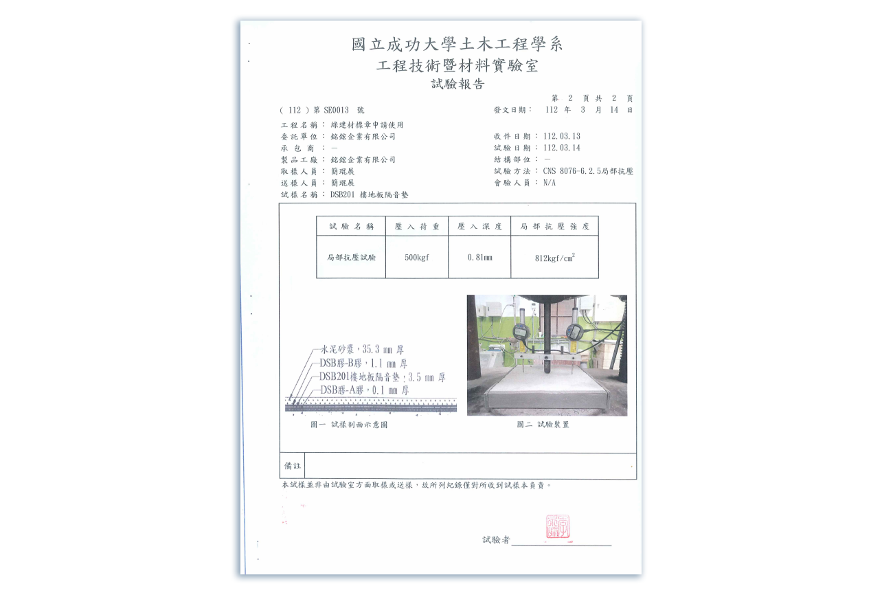 局部抗壓測試報告